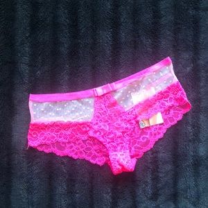NWT Seven til Midnight Hot Pink and White Lace Underwear